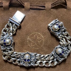 Lena k silver skull sapphire bracelet
